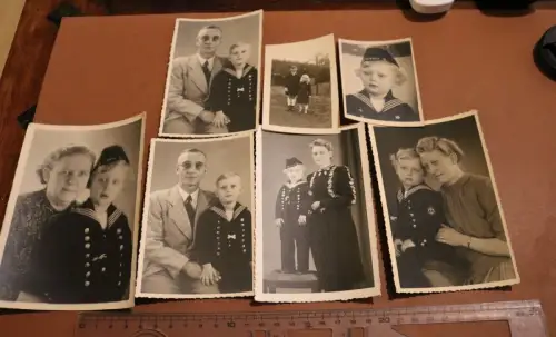 sieben tolle alte Fotos - Familie - Junge im Matrosenanzug Breslau 1944-45 