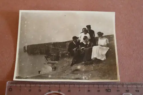 tolles altes Foto Personen an Steilküste von Helgoland  1925 