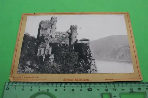 tolles altes Kabinettfoto Schloss Rheinstein Trechtingshausen 1880-1900 