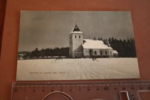 tolle alte Karte - Kirche in  Lassen Illuxt  Kurland   1916