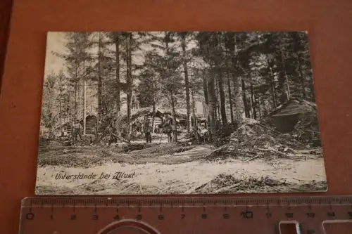 alte Karte - deutsche Unterstände bei  Illuxt  Kurland   1916