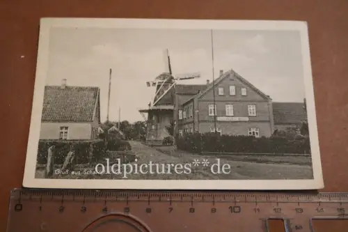 tolle alte Karte - Gasthof und Windmühle Scharrel i. Oldenburg - 30-50er Jahre ?