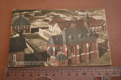 tolle alte Karte  Nordseebad Wangerooge - St. Willehard-Kirche u. Kinderheim 