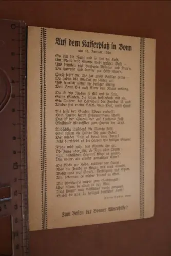 tolle alte Karte Gedicht - Auf dem Kaiserplatz in Bonn 1926 