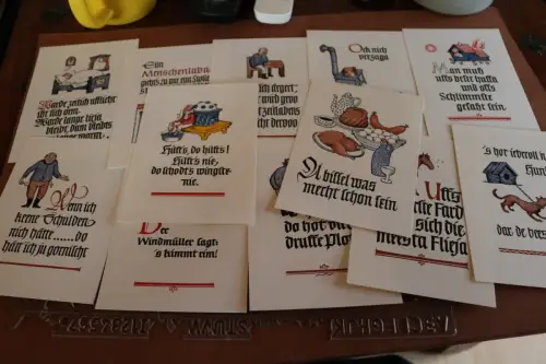 12 Karten - Schlesische Sprichwörter - Bretanoverlag - 60-80er Jahre ?