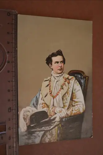 tolle alte Karte - König Ludwig II als Georgiritter 1910-30
