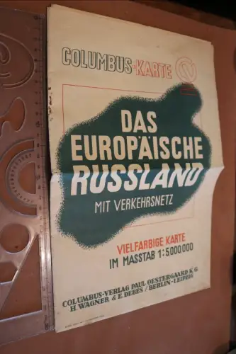 tolle alte Columbus Karte - Das europäische Russland - 30-40er Jahre 