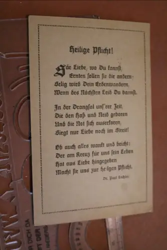 tolle alte Spruchkarte heilige Pflicht ! - Zentralstelle zur Verbreitung guter d