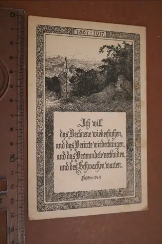 tolle alte Spruchkarte -Ich will das Verlorene wiedersuchen Anstalt Bethel 1919