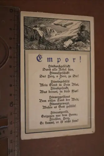 tolle alte Spruchkarte -Empor ! Hindurchgeblickt , 1919 Nationalmarke 