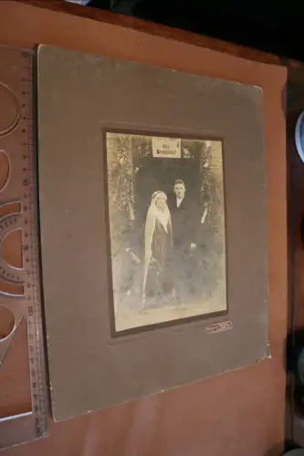 altes Kabinettfoto - Hochzeitspaar - Friesoythe  Scharrel - 1910-20 