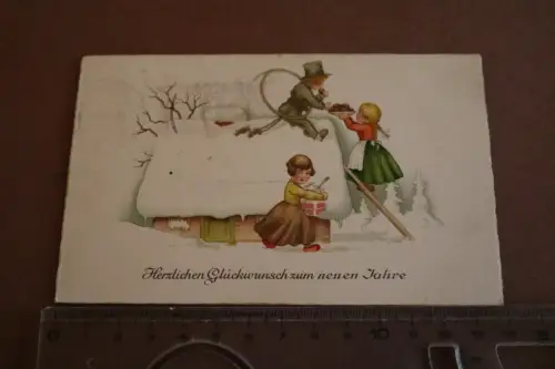 tolle alte Künstlerkarte - Glückwunsch Neujahr 1940