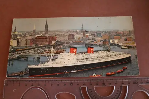 alte Großformatkarte - Hamburg - Passagierschiff TS Hanseat 60-70er Jahre 