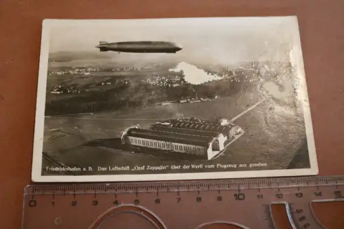 tolle alte Karte - Friedrichshafen - Luftschiff Graf Zeppelin mit Werft 1924