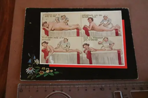 tolle alte Karikaturkarte - Bad Meinberg - Masseuse 1962