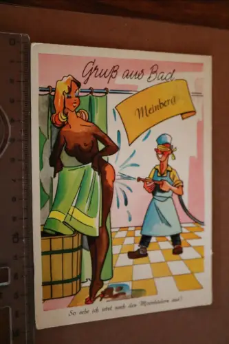 tolle alte Karikaturkarte - Bad Meinberg - Moorbäder - 1962