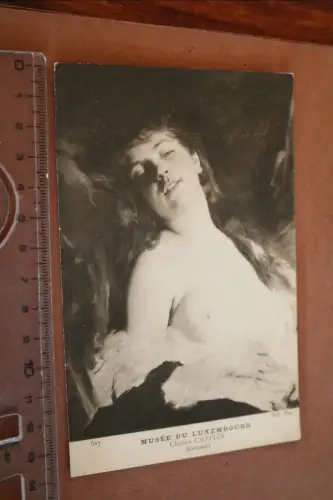 alte Künstlerkarte -  hübsche Frau nackt - Erotik in der Kunst  Charles Chaplin 