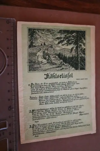 alte Liedkarte - Köhlerliesel - 30-50er Jahre ??