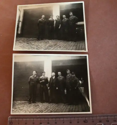 zwei tolle alte Fotos - Werstattmitarbeiter - Martin-Garage Trier 1936