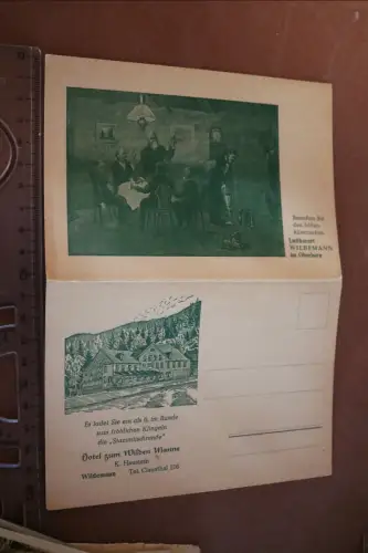 tolle alte Klappkarte - Wildemann Oberharz - Die Sage vom Wilden Mann