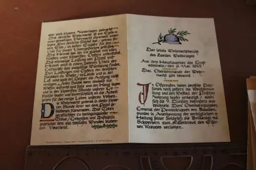 neuzeitige Karte - letzter Wehrmachtsbericht 09.05.1945
