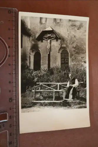 tolles altes Foto Kloster Salem  Mönch ?? und Kreuz Jesus - 1935