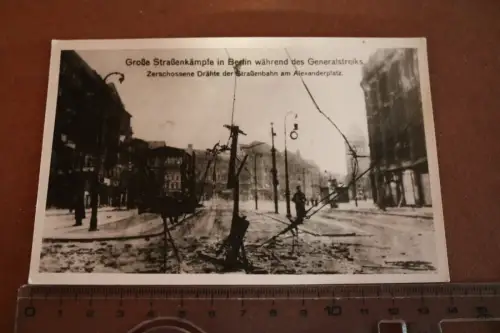 Nachdruck alte Karte - Straßenkämpfe Berlin Generalstreik 