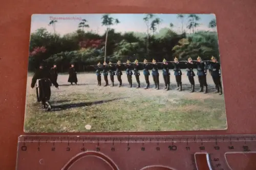 tolle alte Karte - Feldpost - Soldaten im Daueranschlag 1914