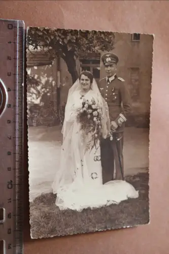 tolles altes Foto - Hochzeitsportrait Soldat Nowawes  Potsdam 