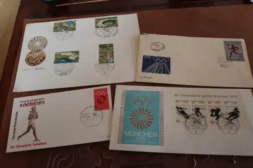 vier Sonder-Briefumschläge Olympia 1972 München 