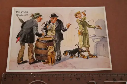 tolle alte Karte  Karikaturkarte - Münchener Oktoberfest  Der g´hört an...zeigt