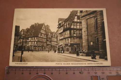 tolle alte Karte - Hannover - Partie an der Aegidienkirche - Marktstrasse 1915