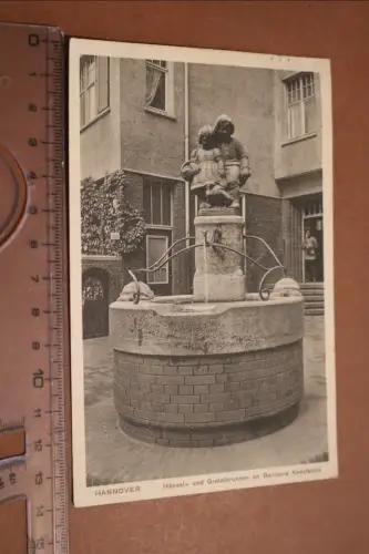 tolle alte Karte - Hannover Hänsel- und Gretelbrunnen Bahlsen Keksfabrik 1915