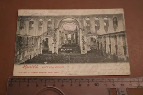 tolle alte Fotokarte - Hersfeld Stiftsruine Inneres 1905