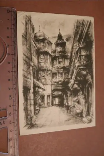 tolle alte Karte - Hühnermarkt Frankfurt am Main - 1948