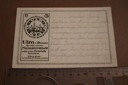 tolle alte Karte - Ulm a. D. - Studienreise mit Ordinari Ruderschiff 1924