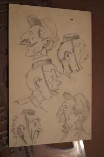 tolle alte Karte - Karikaturen handgezeichnet Portraits - 1915