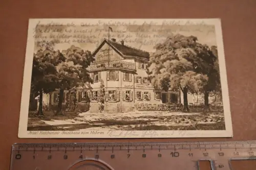 tolle alte Karte - Insel Reichenau - Gasthaus zum Mohren - 1924