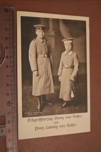 tolle alte Karte - Erbgroßherzog Georg v. Hessen u. Prinz Ludwig von Hessen 1915