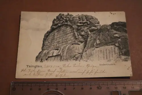 tolle alte Karte Tsingtau - Diederichsstein - 1904 China 