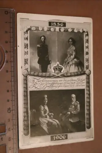 tolle alte Karte -  Erinnerung Goldene Hochzeit Großherzog Friedrich von Baden 
