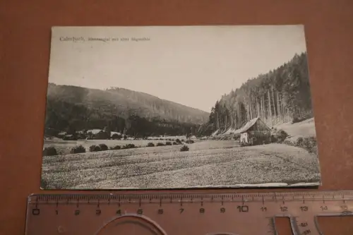 tolle alte Karte -Calmbach - Kleinenztal mit alter Sägemühle 1915