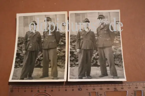 zwei alte Fotos - zwei deutsche Kriegsgefangene PG in Frankreich ? Stempel 