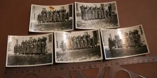fünf alte Fotos Gruppe junger Gebirgsjäger , 16-17 Jahre ?? 1944 München 