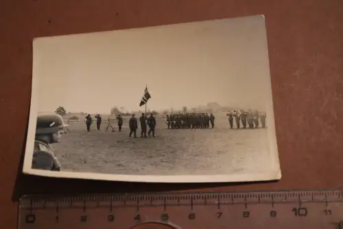altes Foto - Soldaten angetreten Musikkorps - rückseitig beschrieben 1941