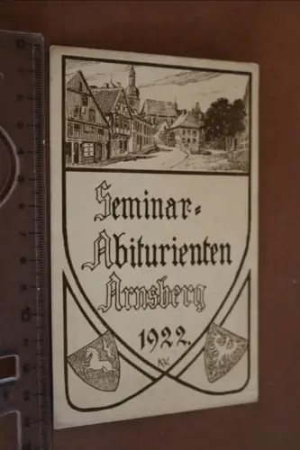 tolle alte Karte Seminar - Abiturienten Arnsberg 1922 