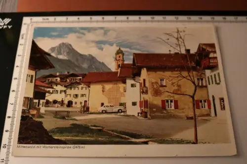 tolle alte Karte - Huber Karte - Mittenwald mit Wettersteinspitze 