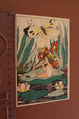 tolle alte  Künstlerkarte  Däumelinchen Karel L. 1944