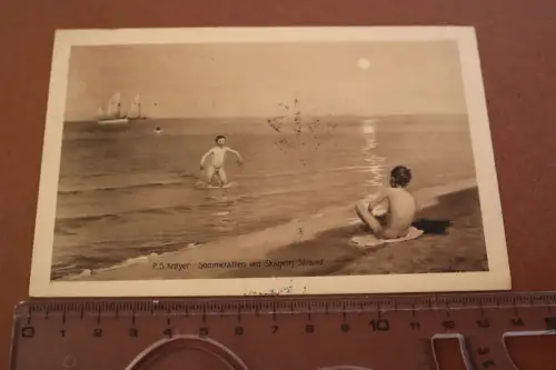 tolle alte  Künstlerkarte  Sommertage am Skagen Strand  P. S. Krøyer 1912
