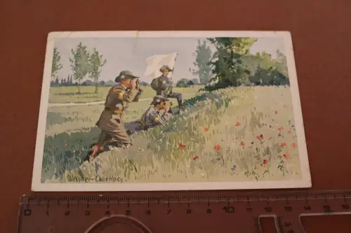 tolle alte Künstlerkarte - Uniformen - Wehrkraft-Verein Jungdetuschland Halle a.